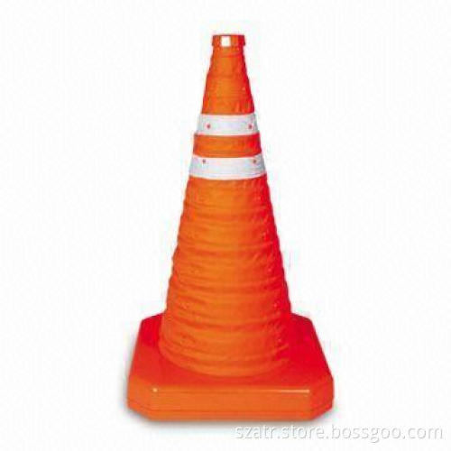 Reflective Traffic Cone with Light on Bottom or Top